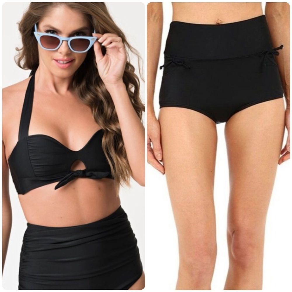 NWOT Unique Vintage Retro Style Bikini Top and Gilda Bikini Bottom Set Sz L